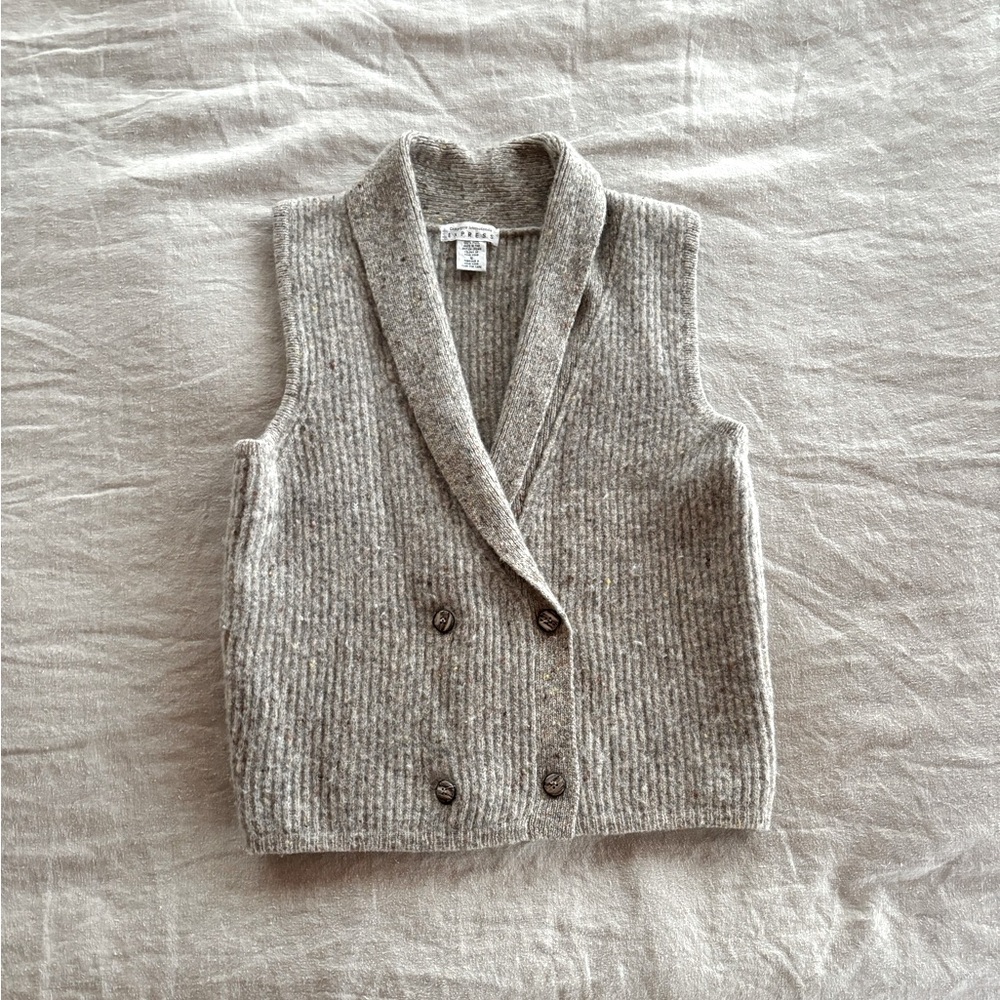 Express Grey/Taupe Knit Sweater Vest